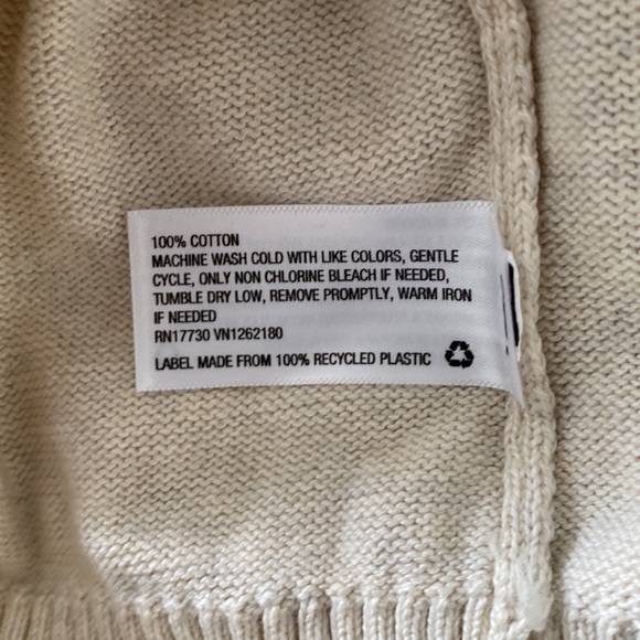 Men’s Cotton Knit Cardigan Lapel Collar Button Down Goodfellow & Co Cream Size M - Picture 5 of 5